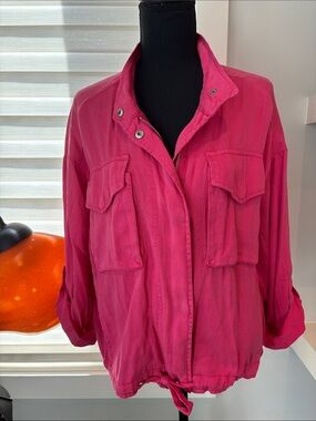 Velvet Heart Lightweight Utility Jacket, Size M, bright Pink, NWT